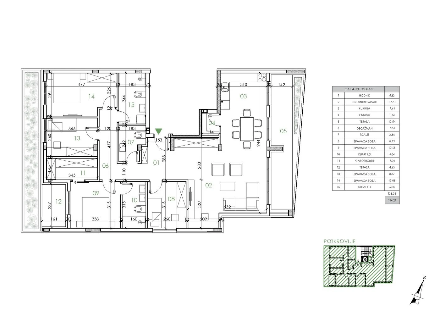 stan na prodaju Novi Sad, 134m2 544036