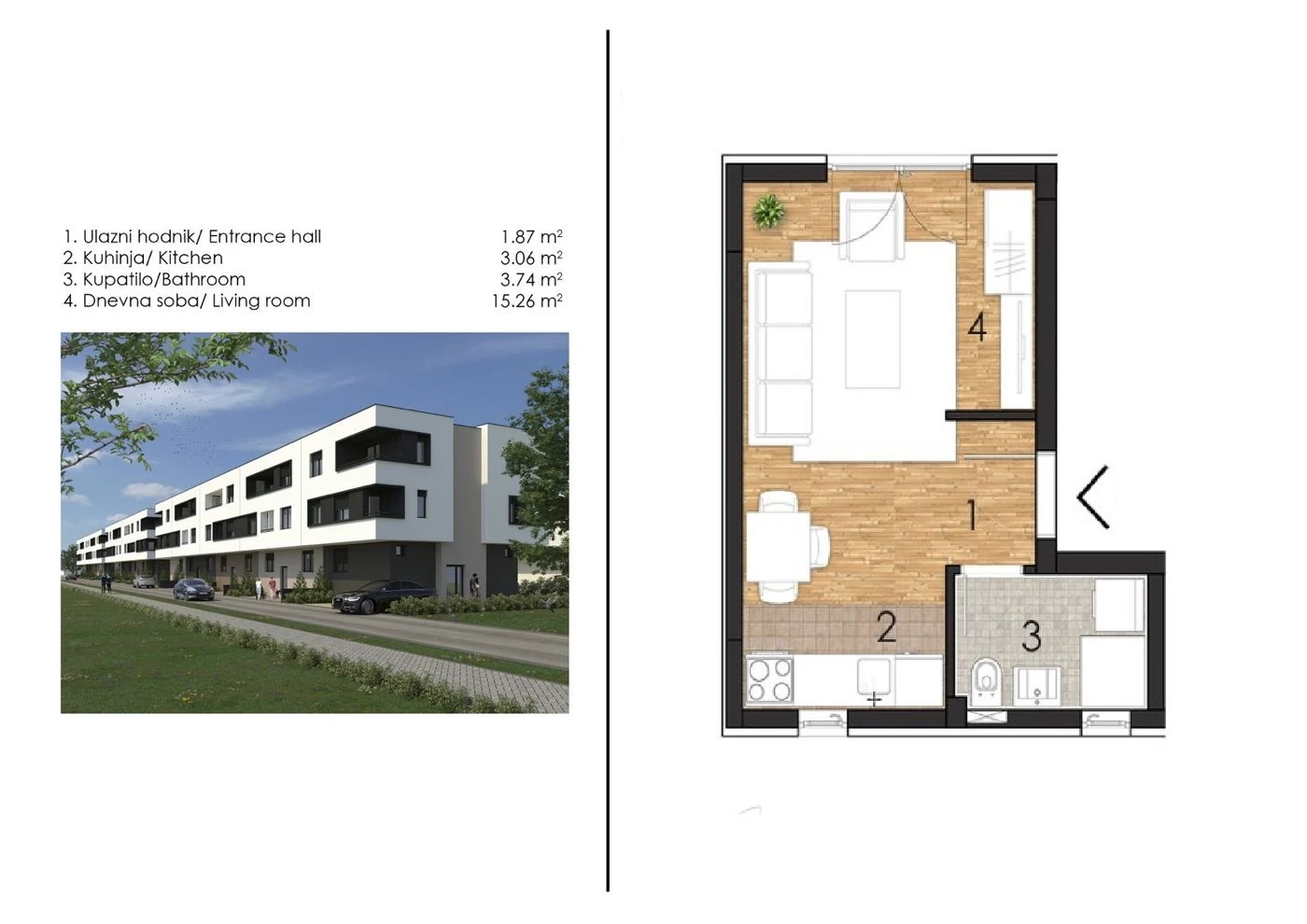 stan na prodaju Novi Sad, 24m2 545167