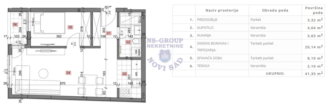 stan na prodaju Petrovaradin, 41m2 548764