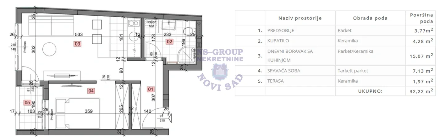stan na prodaju Petrovaradin, 32m2 548761