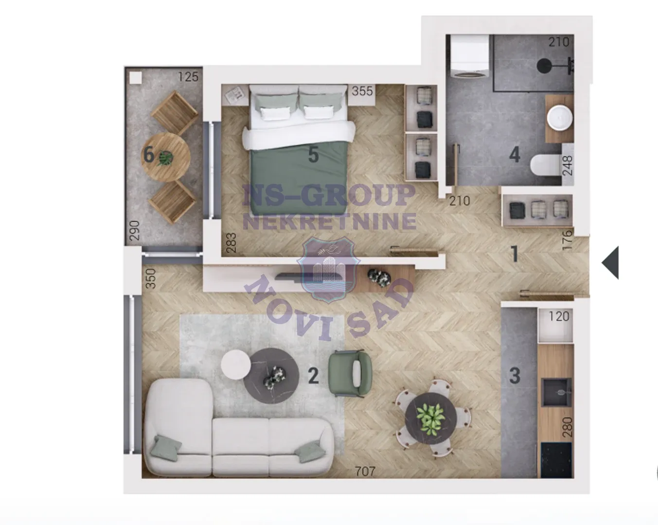 stan na prodaju Novi Sad 45m2 550880