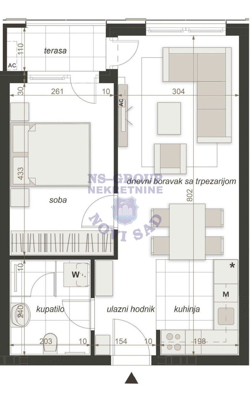 stan na prodaju Novi Sad, 45m2 551171