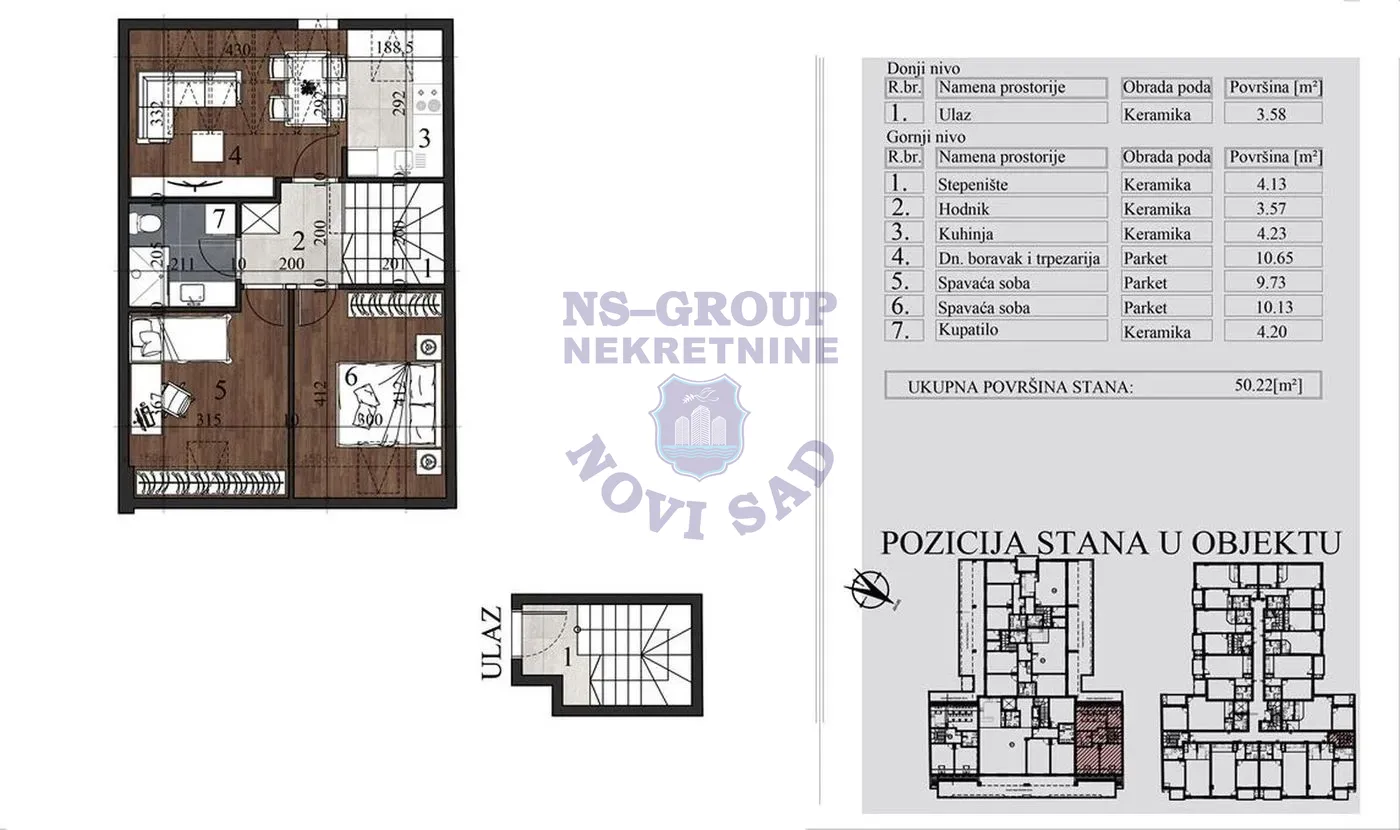 stan na prodaju Novi Sad, 50m2 545664