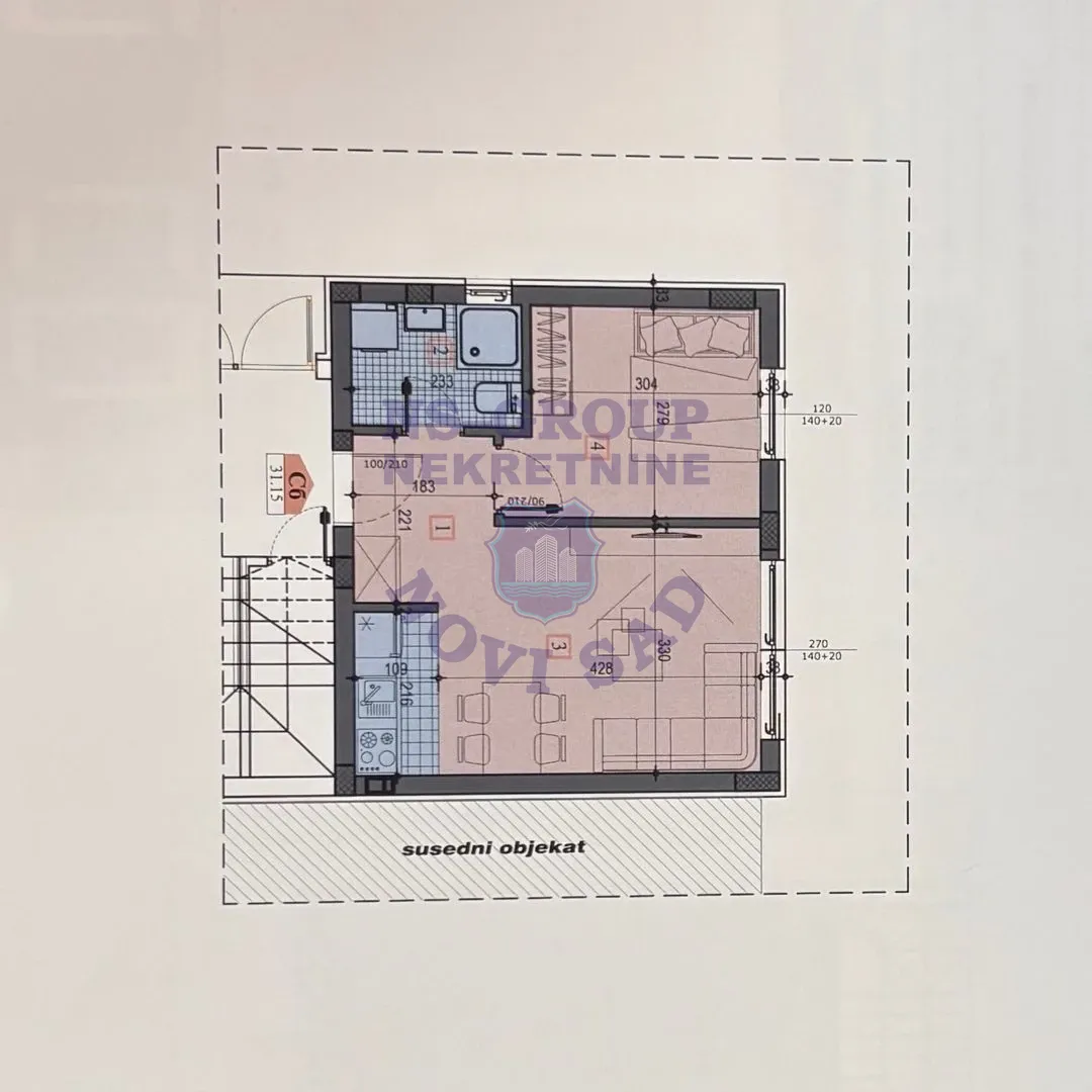 stan na prodaju Novi Sad, 31m2 550151