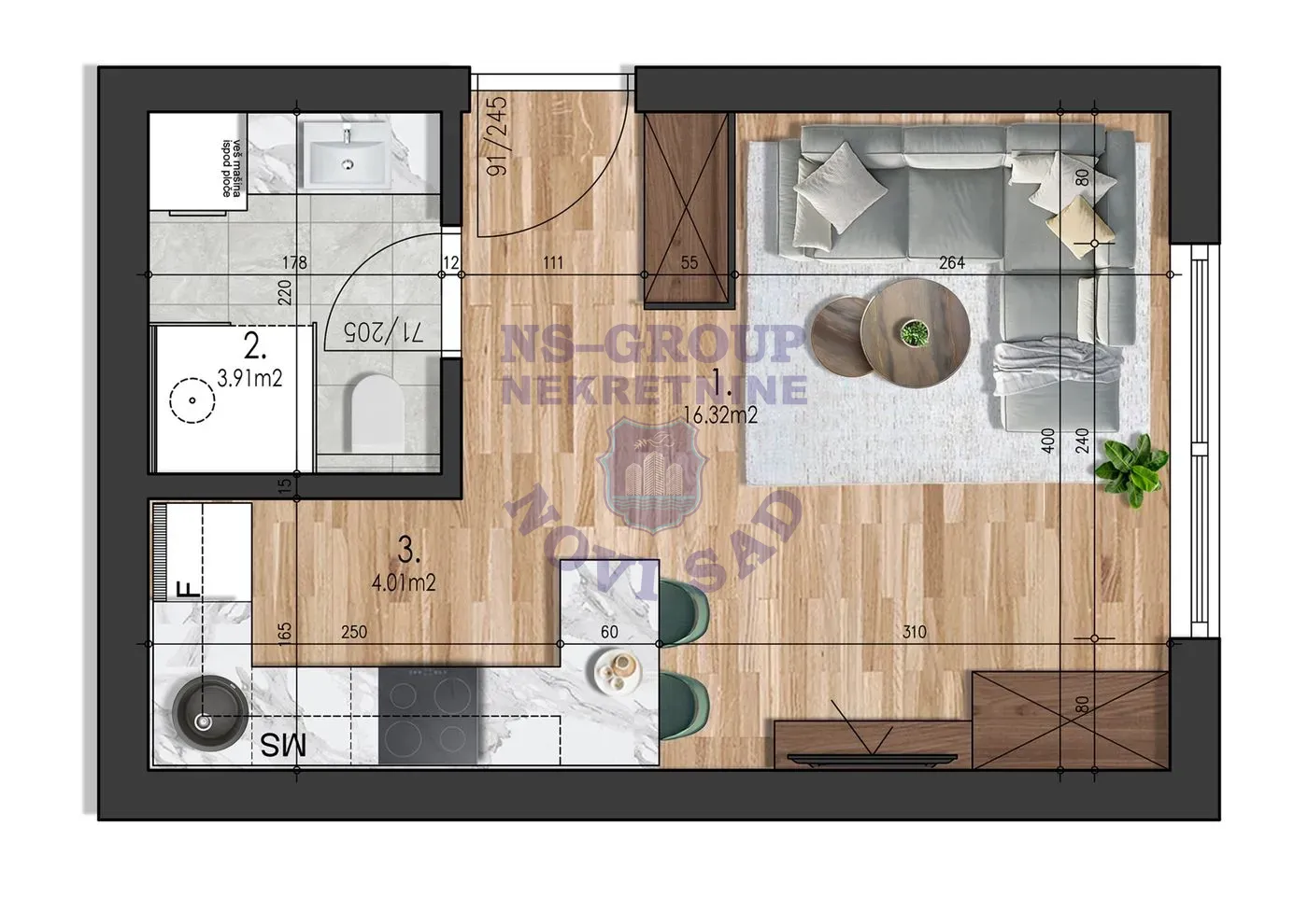 stan na prodaju Novi Sad, 24m2 558273