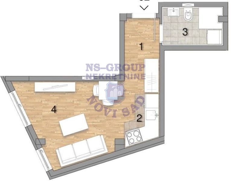stan na prodaju Novi Sad, 25m2 561690