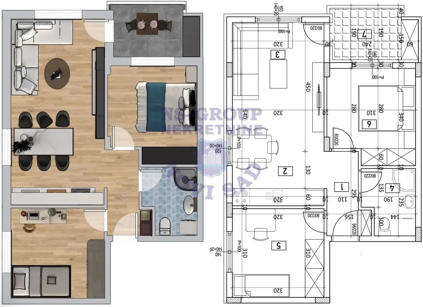 stan na prodaju Novi Sad, 54m2 563574