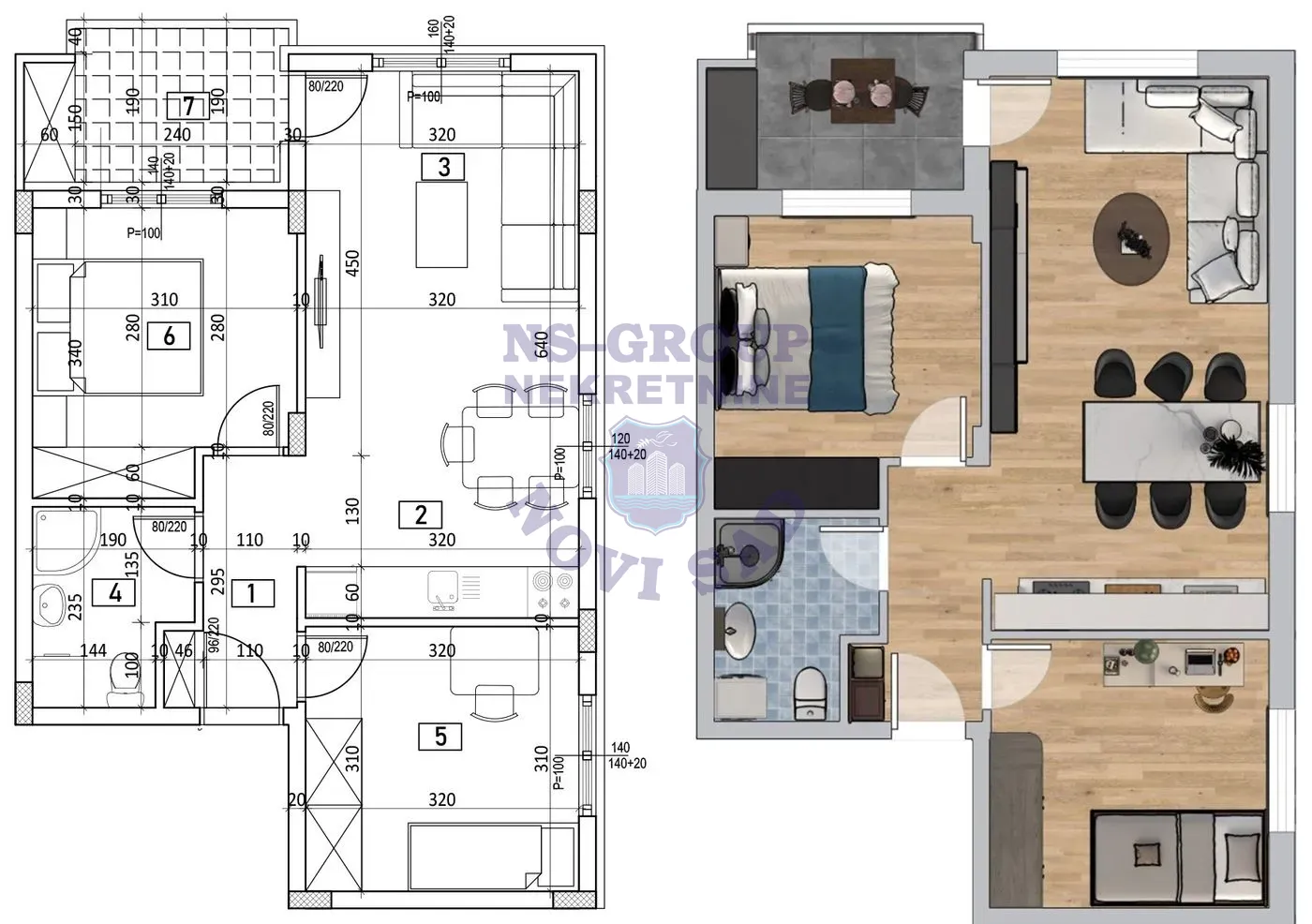 stan na prodaju Novi Sad, 54m2 563576