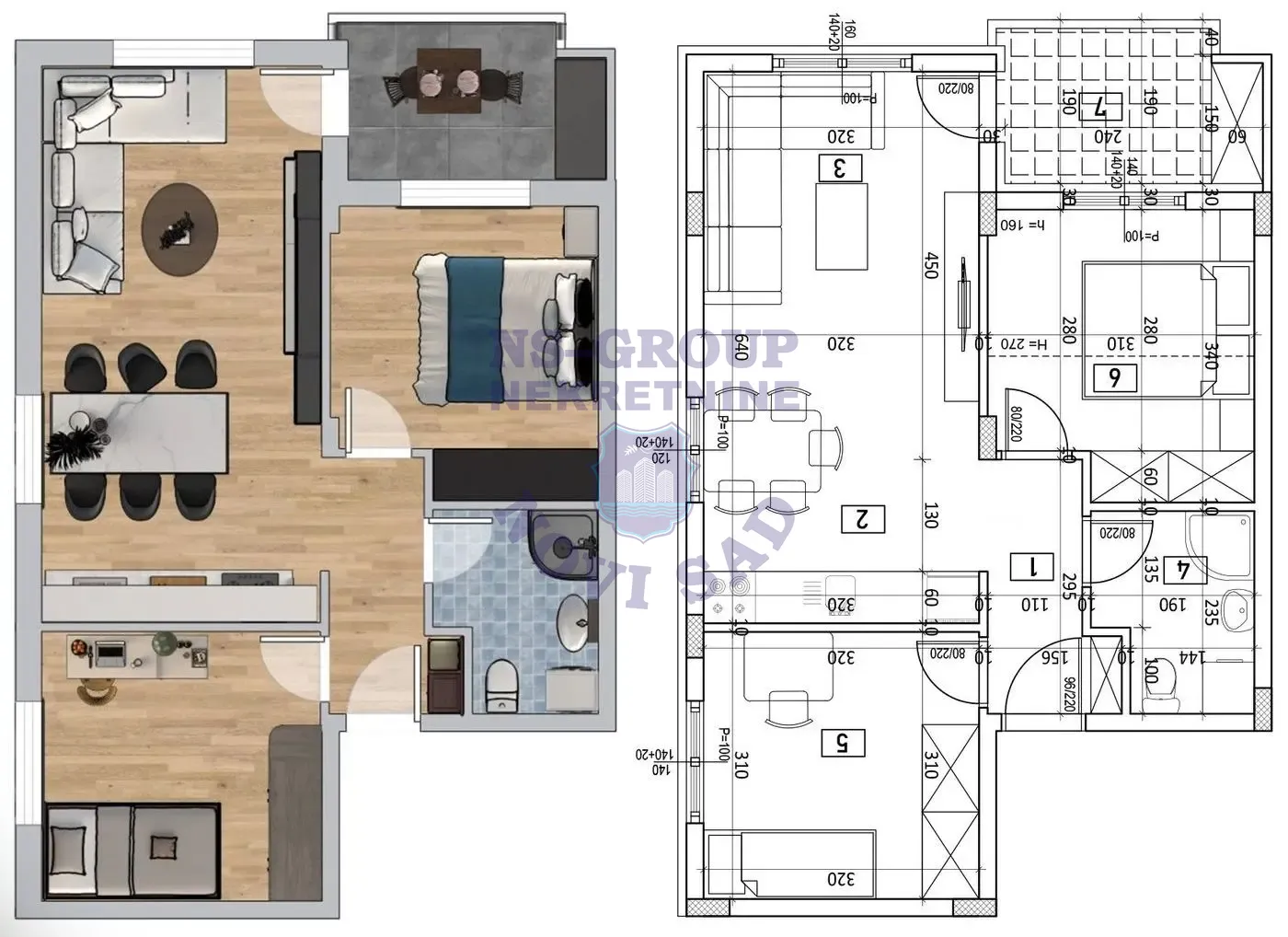 stan na prodaju Novi Sad, 54m2 563578