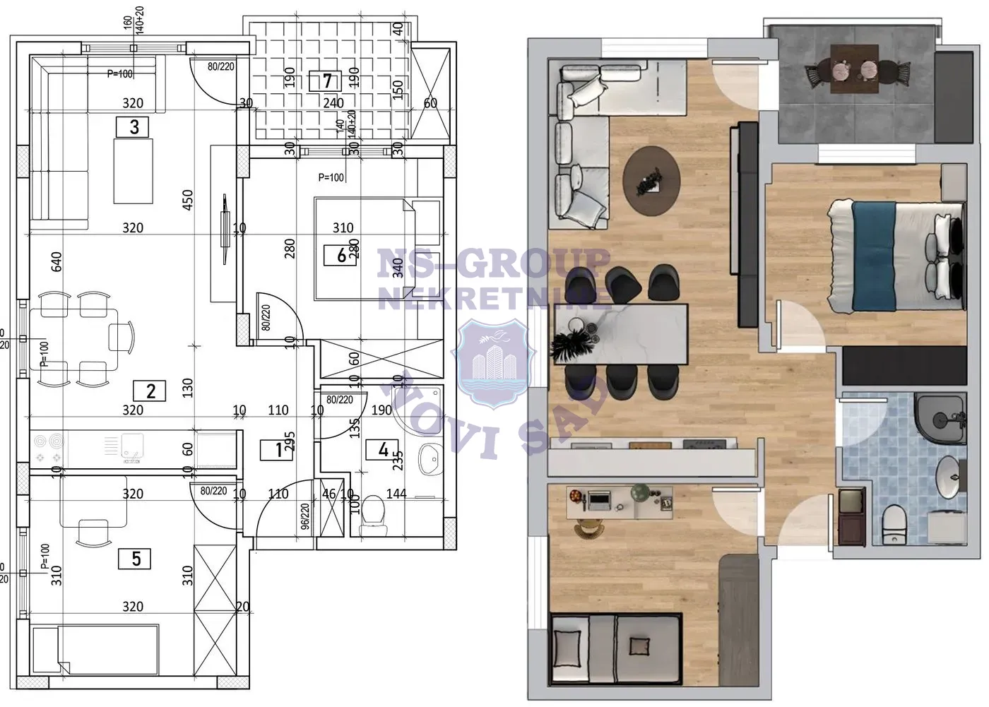 stan na prodaju Novi Sad, 54m2 563581