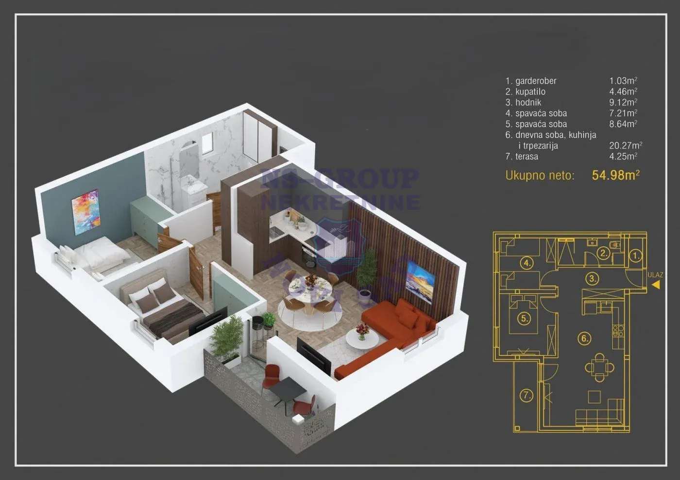 stan na prodaju Petrovaradin, 55m2 563504