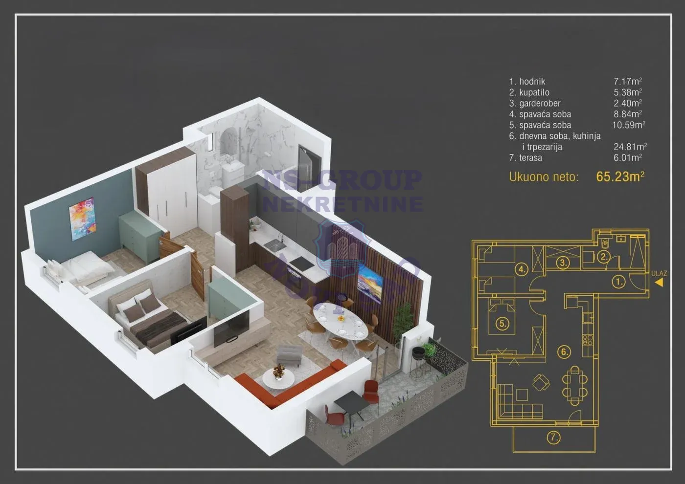 stan na prodaju Petrovaradin, 65m2 563510