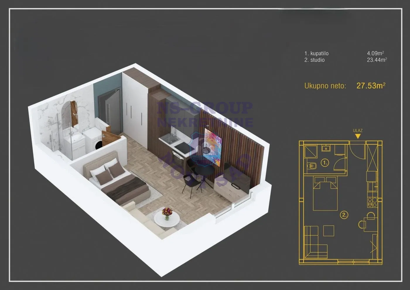 stan na prodaju Petrovaradin, 28m2 563505