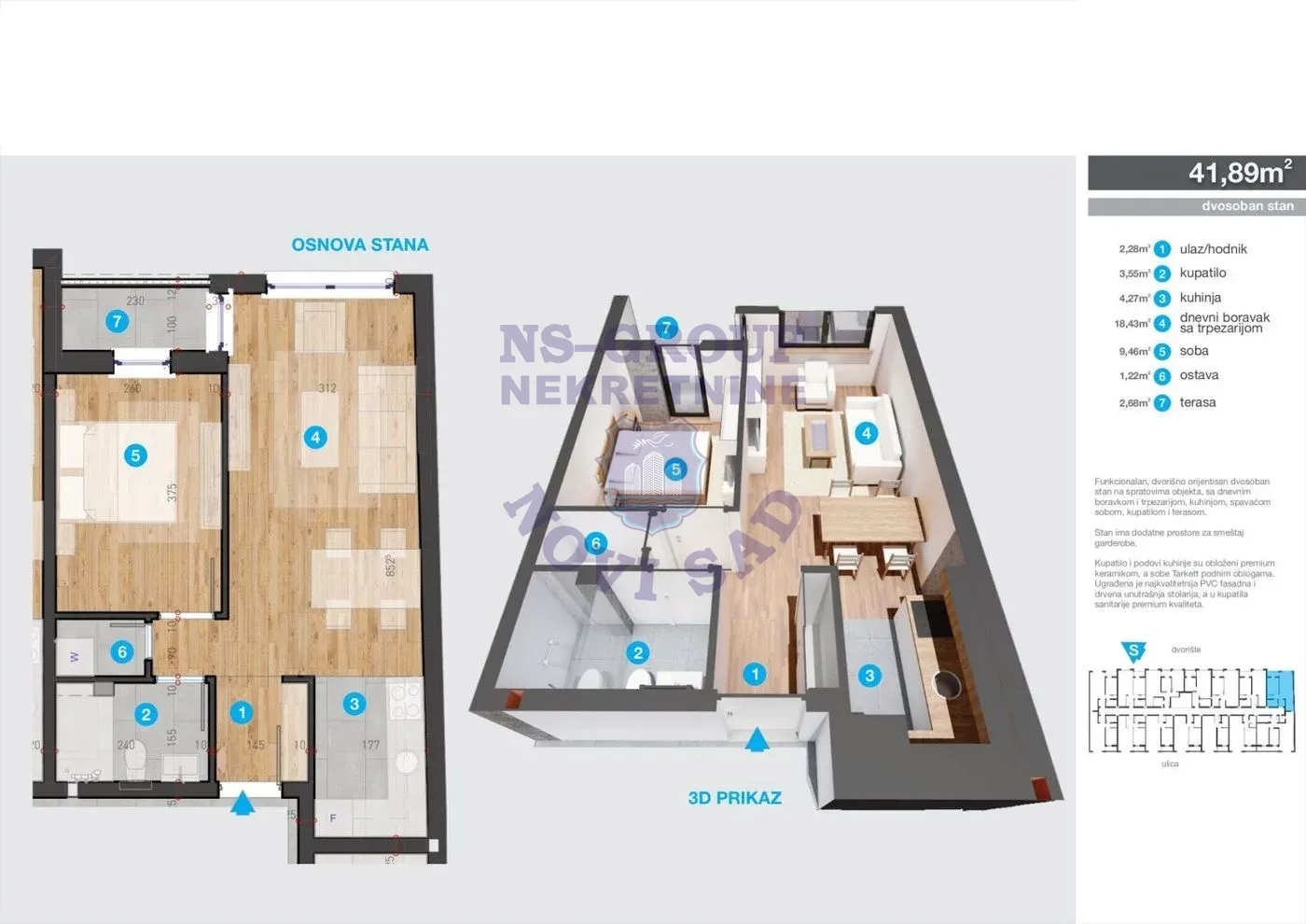 stan na prodaju Novi Sad, 42m2 562833