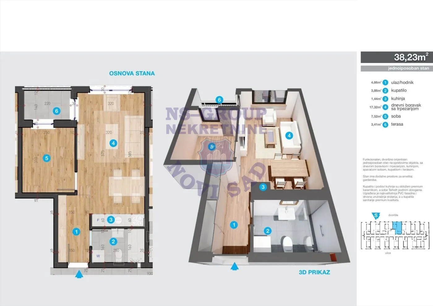 stan na prodaju Novi Sad, 38m2 562849