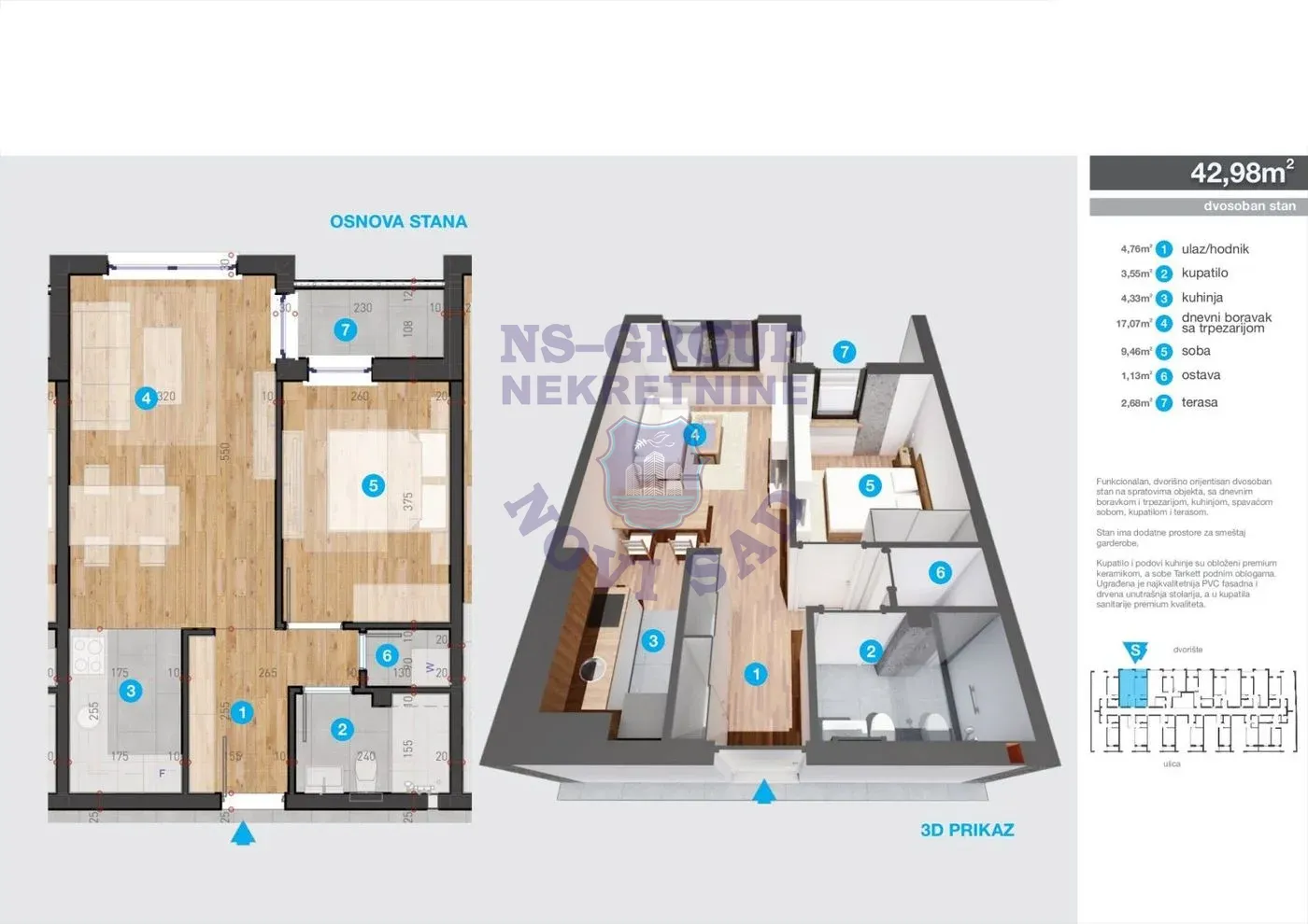 stan na prodaju Novi Sad, 43m2 562838