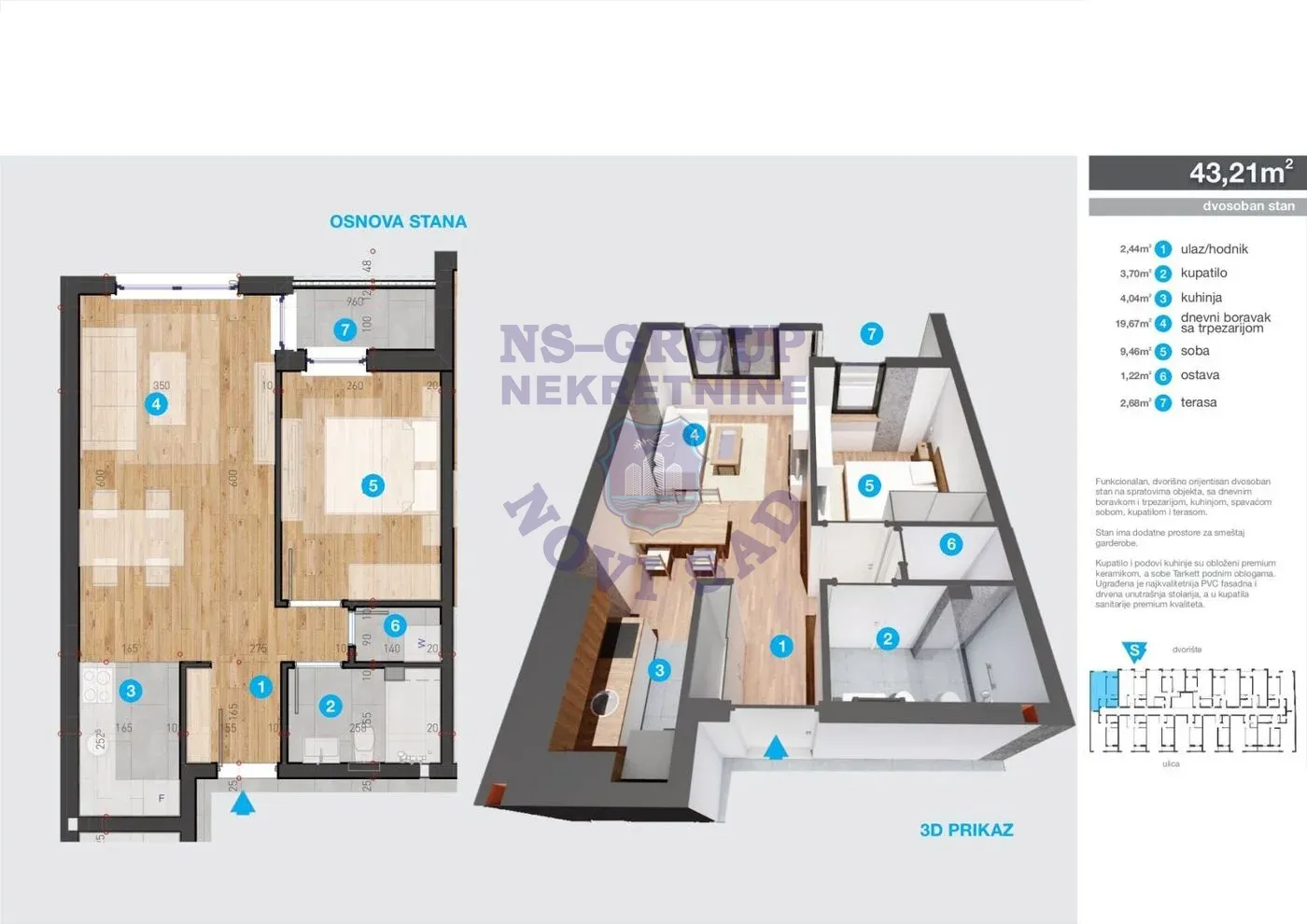 stan na prodaju Novi Sad, 43m2 562854