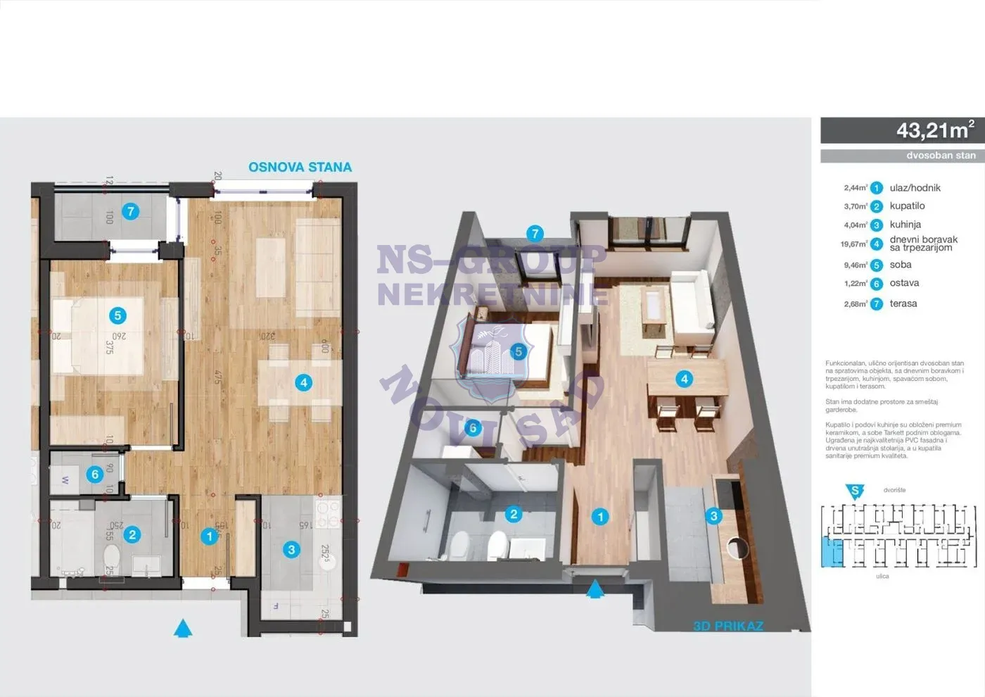 stan na prodaju Novi Sad, 43m2 562825