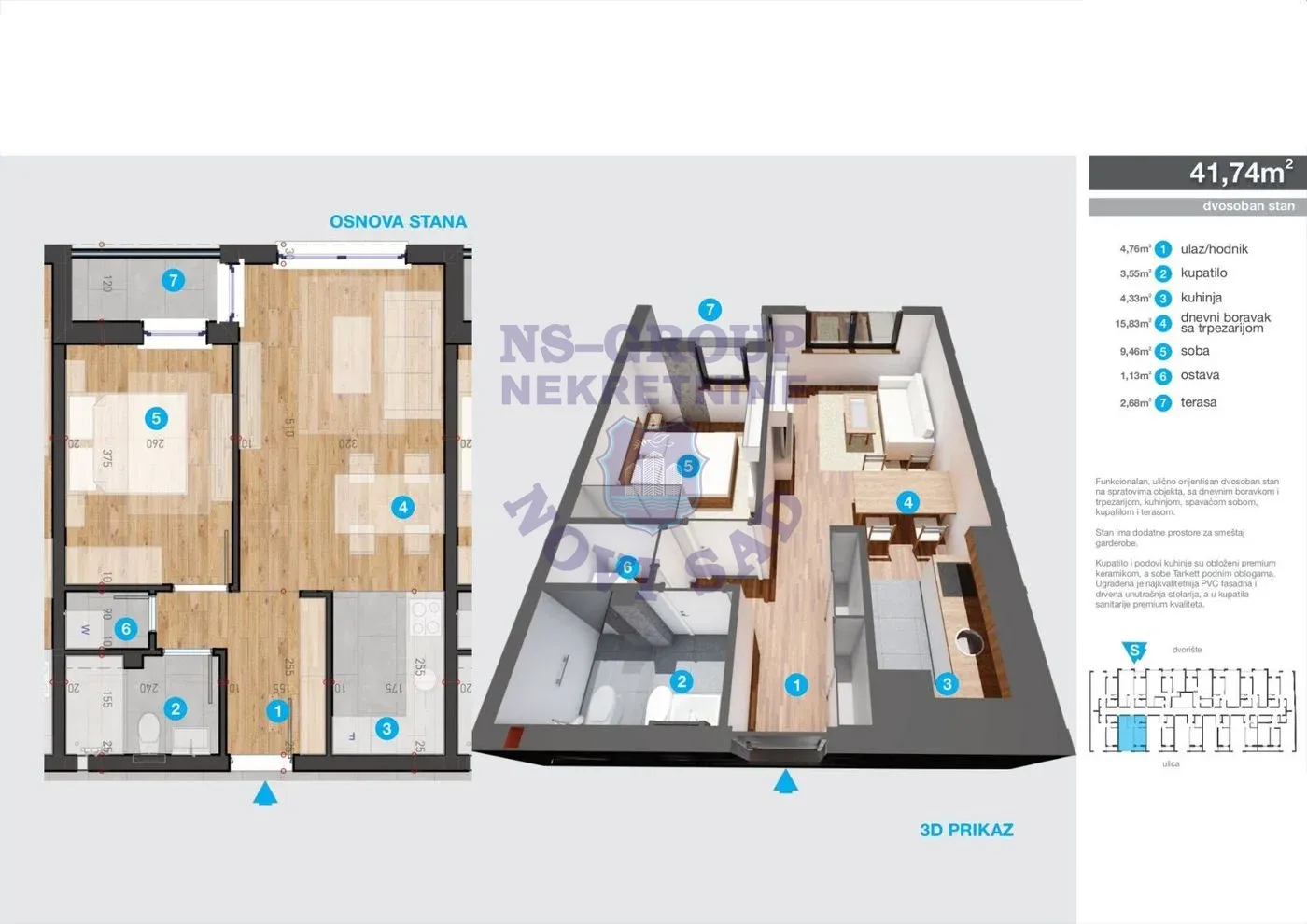 stan na prodaju Novi Sad, 42m2 562828