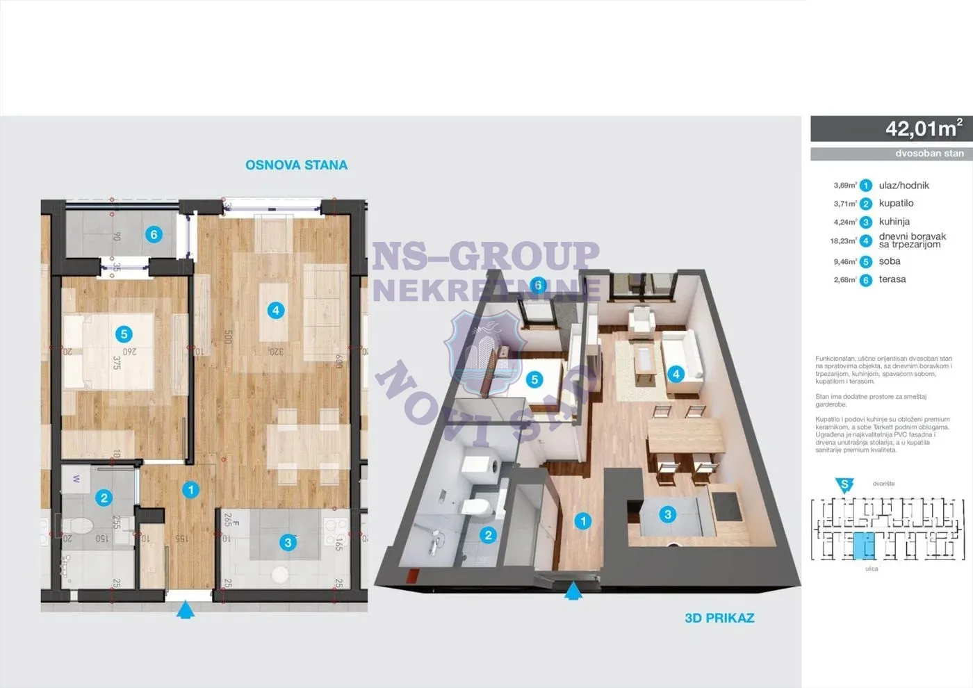 stan na prodaju Novi Sad, 42m2 562844