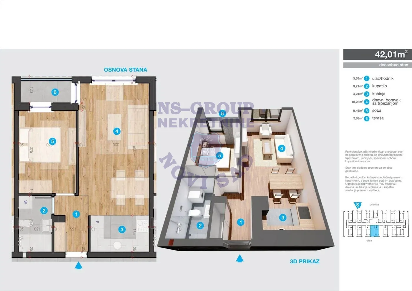 stan na prodaju Novi Sad, 42m2 562858