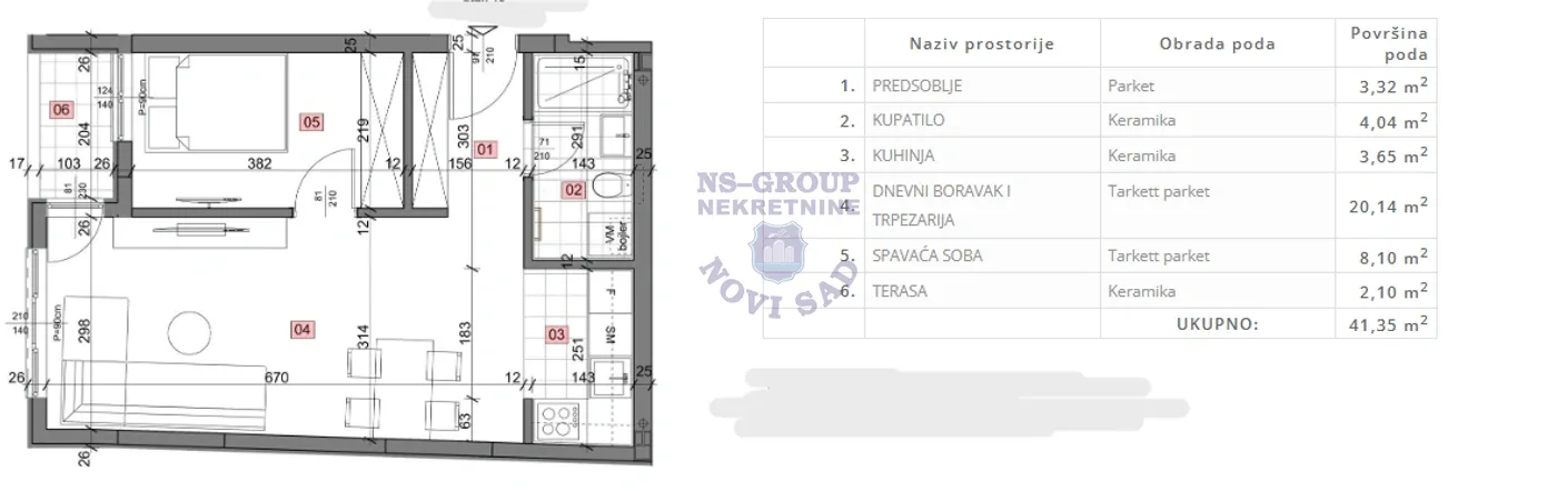 stan na prodaju Petrovaradin, 41m2 548769