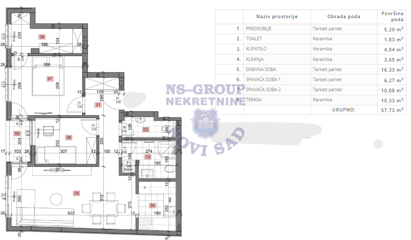 stan na prodaju Petrovaradin, 58m2 548774