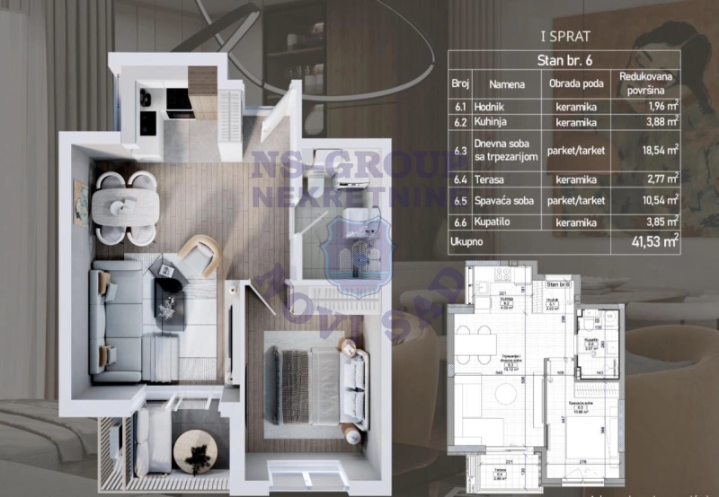 stan na prodaju Novi Sad, 41m2 565897
