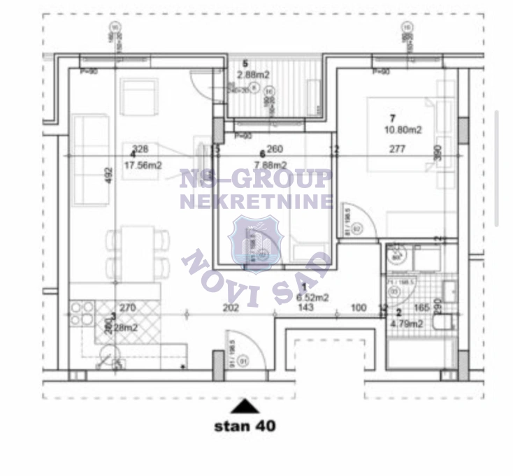 stan na prodaju Novi Sad, 54m2 572340
