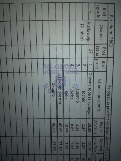 stan na prodaju Novi Sad 46m2 448334