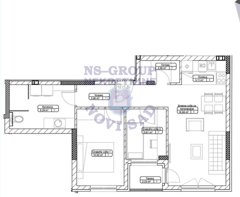 stan na prodaju Novi Sad, 51m2 572806