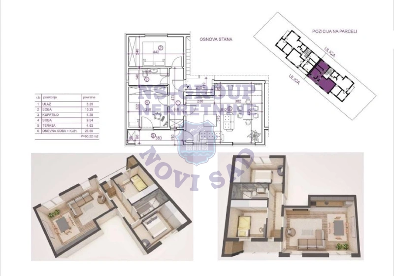 stan na prodaju Veternik, 60m2 552402