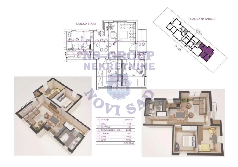 stan na prodaju Veternik, 60m2 552397