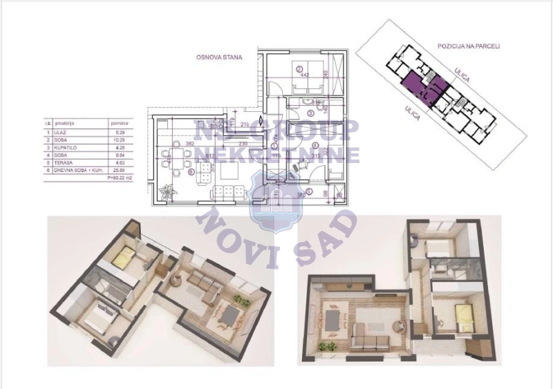 stan na prodaju Veternik, 60m2 552413