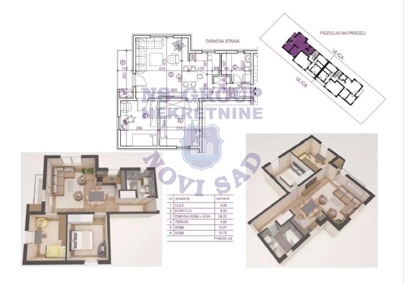 stan na prodaju Veternik, 60m2 552412