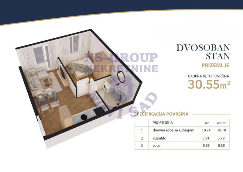 stan na prodaju Veternik, 31m2 571916