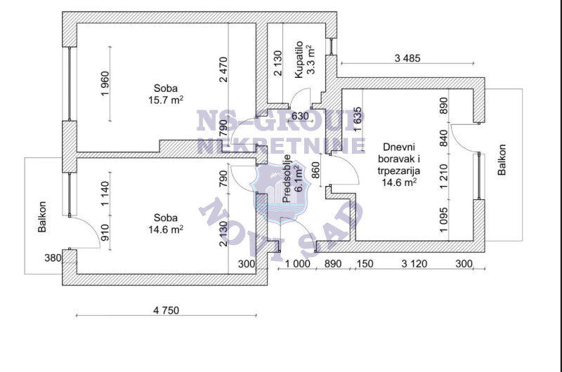 stan na prodaju Novi Sad 60m2 575811