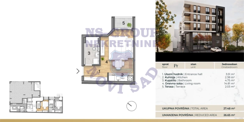 stan na prodaju Novi Sad, 27m2 576532