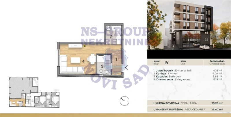 stan na prodaju Novi Sad, 28m2 576534