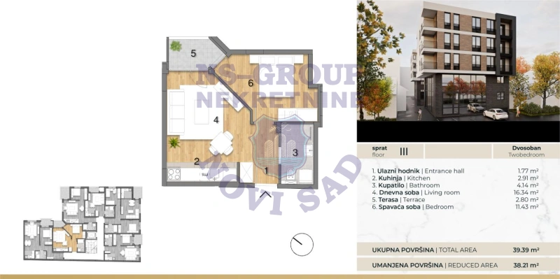 stan na prodaju Novi Sad, 38m2 576558