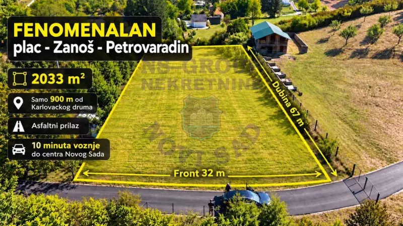 Plac za izdavanje Petrovaradin 2033m2, 567465